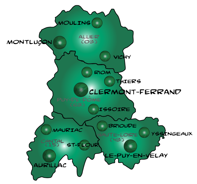 Map auvergne